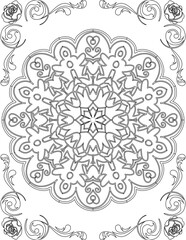 Printable Mandala Coloring Page for Adults. Educational Resources for School for Kids. Adults Coloring Book. Mandala Coloring Activity Worksheet.