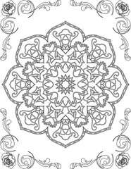Printable Mandala Coloring Page for Adults. Educational Resources for School for Kids. Adults Coloring Book. Mandala Coloring Activity Worksheet.