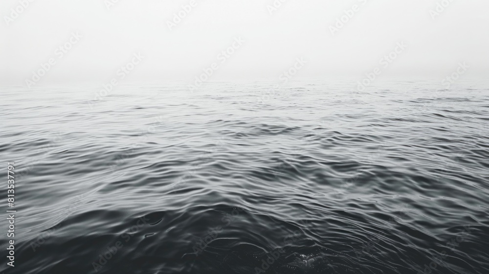 Poster a serene black and white image of a body of water. suitable for various design projects