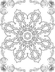 Printable Mandala Coloring Page for Adults. Educational Resources for School for Kids. Adults Coloring Book. Mandala Coloring Activity Worksheet.