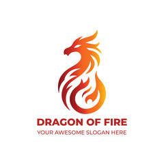Awesome of Fire Dragon Logo