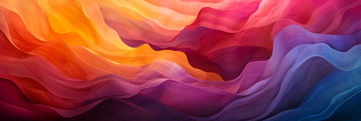 Sweeping Abstract Wave Background: Warm Hues Meeting Cool Tones in Elemental Harmony