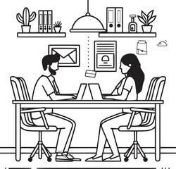 Fototapeta premium chat,comfortable,conference,designer,desk,employee,internet,job,laptop,manager,online,professional,remote,screen,student,worker,workplace,businessman,chair,distance,interior,office,people,programmer,s