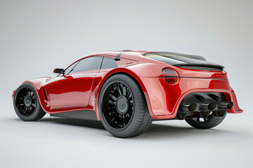 Fototapeta premium 3D render of a brandless generic concept car in studio environment 