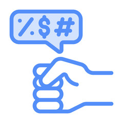 Aggression Icon With Lineal Color Style 