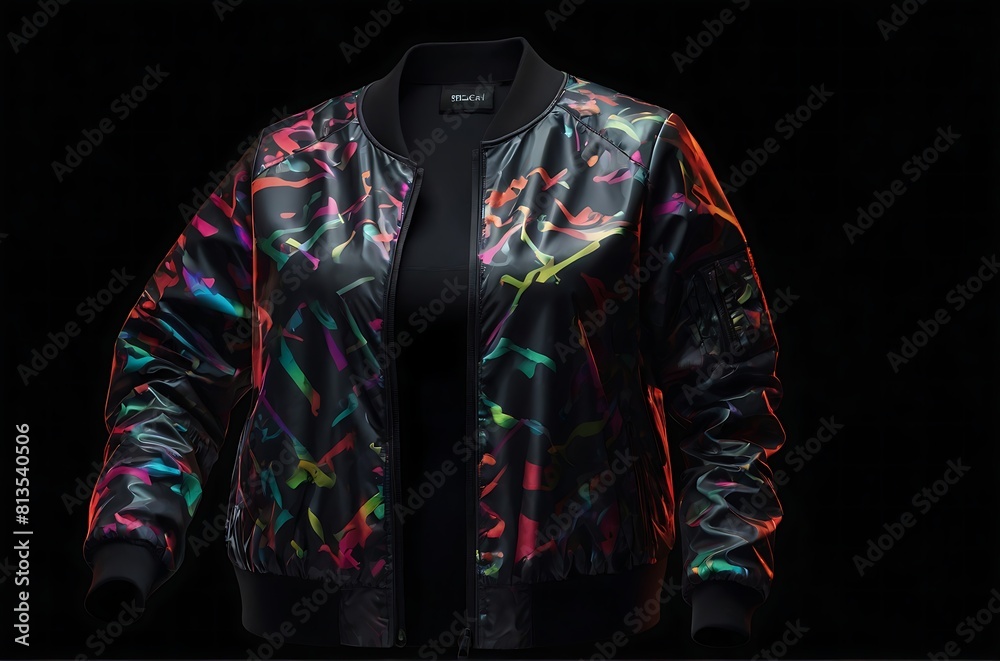 Canvas Prints women's sports jacket. isolated on black background.