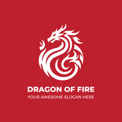 Awesome of Fire Dragon Logo