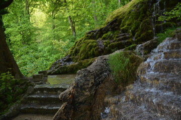 Photographs in the nature of Germany. The Urach Waterfalls are located in the town of Bad Urach.