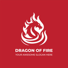 Awesome of Fire Dragon Logo