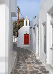 The Orthodox Church is a landmark of the island of Mykonos in Greece