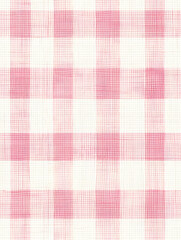 Seamless pattern of pink gingham fabric texture