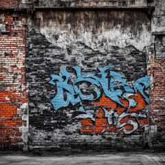 Fototapeta premium Old weathered wall with peeling paint, grunge background.