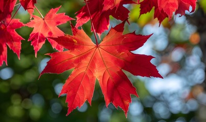 red maple leaves, Generative AI