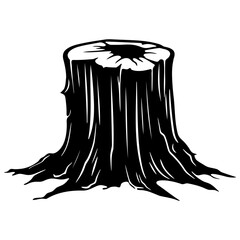 Wood stump, tree stump svg vector illustration
