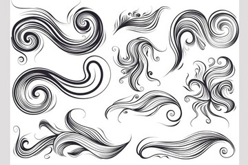 Fototapeta premium Abstract black and white swirls on a white background. Suitable for graphic design projects or artistic backgrounds