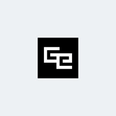GE monogram logo inside square frame. G & E initial.