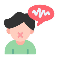 Delay Language Icon With Flat Color Style 