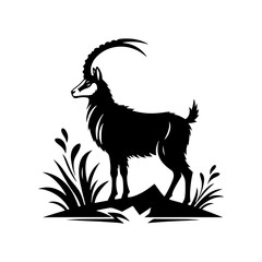 Chamois Silhouette Vector - Perfect for Nature Designs and Wilderness Enthusiasts Alike- Chamois Illustration- Chamois Vector Stock.