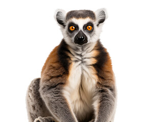 a lemur with orange eyes