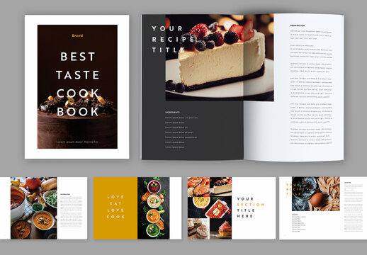 Minimal Cookbook with Yellow Accents