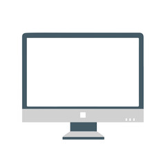 Computer monitor vector flat illustration