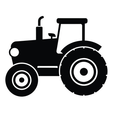 recommend clip art: Lawn tractor black icon isolated on white background