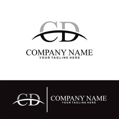 Elegant letter C D initial accounting logo design concept, accounting business logo design template