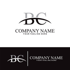 Elegant letter B C initial accounting logo design concept, accounting business logo design template