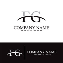 Elegant letter F G initial accounting logo design concept, accounting business logo design template