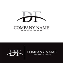 Elegant letter D F initial accounting logo design concept, accounting business logo design template