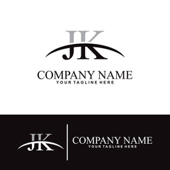 Elegant letter J K initial accounting logo design concept, accounting business logo design template