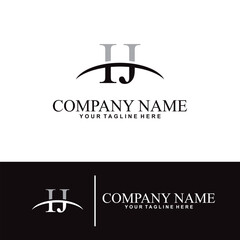 Elegant letter I J initial accounting logo design concept, accounting business logo design template