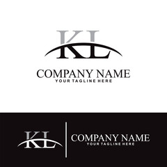 Elegant letter K L initial accounting logo design concept, accounting business logo design template