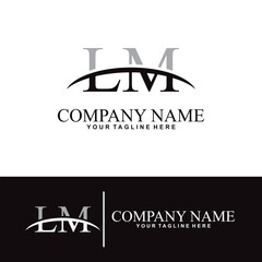 Elegant letter L M initial accounting logo design concept, accounting business logo design template