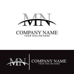 Elegant letter M N initial accounting logo design concept, accounting business logo design template