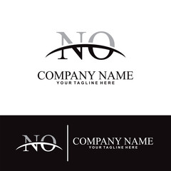 Elegant letter N O initial accounting logo design concept, accounting business logo design template