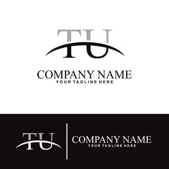Elegant letter T U initial accounting logo design concept, accounting business logo design template