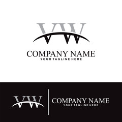 Elegant letter V W initial accounting logo design concept, accounting business logo design template