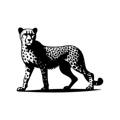 Safari Speed: Cheetah Silhouette Vector - Perfect for Wildlife Designs and Nature Enthusiasts Worldwide- Cheetah Illustration- Minimalist Vector of Cheetah.