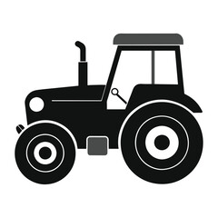 Lawn tractor black icon isolated on white background
