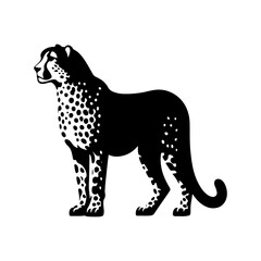 Safari Speed: Cheetah Silhouette Vector - Perfect for Wildlife Designs and Nature Enthusiasts Worldwide- Cheetah Illustration- Minimalist Vector of Cheetah.