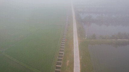 Lakes for growing fish in Vietnam, aerial view