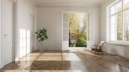 Modern minimalist style residential interior