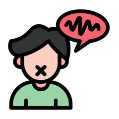 Delay Language Icon With Line Flat Color Style 