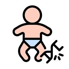 Tuberous Sclerosis Icon With Line Flat Color Style 