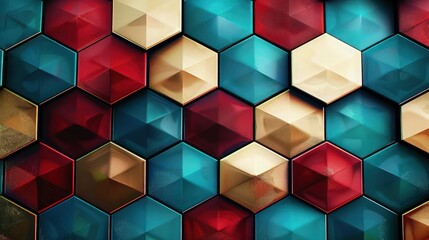 beautiful dark color hexagon abstract background 