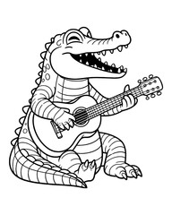 Fototapeta premium crocodile and guitar