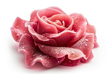 Elegant rose-shaped gelato photo on white isolated background