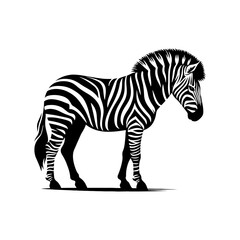 Zebra Silhouette Vector - Perfect for Wildlife Designs and Nature Enthusiasts Alike- Minimalist Zebra Illustration.