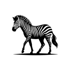 Zebra Silhouette Vector - Perfect for Wildlife Designs and Nature Enthusiasts Alike- Minimalist Zebra Illustration.